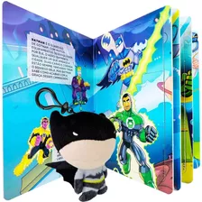 Batman Chaveiro De Pelúcia + Livro Com 4 Quebra Cabeças Dc