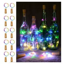 10 Piezas De Corcho Con Luz Led Para Botellas Multicolor Nav