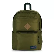 Mochila Jansport Double Break Backpack Green Navy Verde Color Verde Oscuro Diseño De La Tela Liso