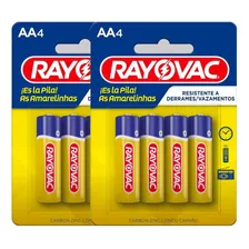 8 Pilhas Comum Aa Rayovac (2 Cartelas)