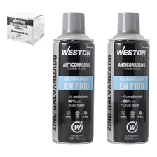 Aerosol Zinc Galvanizado En Frio 400ml 2 Piezas Weston