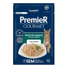 Ração Úmida Premier Gourmet/gatosadultos/castrado/frango70g 