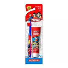 Kit Escova Infantil Heróis Liga Da Justiça + Gel Dental