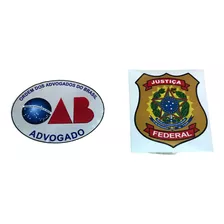 Dois Adesivos Oab E Justiça Federal Para Colagem Interno 