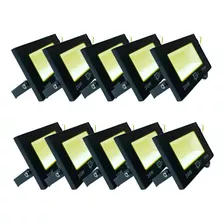 Kit 10 Refletor Holofote 20w Luz Quente Amarela P65 3000k