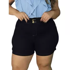 Short Feminino Jeans Elastano Plus Size Hot Pants Despojado