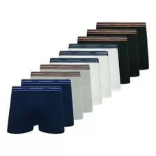 Cueca Lupo Kit Com 10 Cuecas Boxer Algodão Box Masculina 523