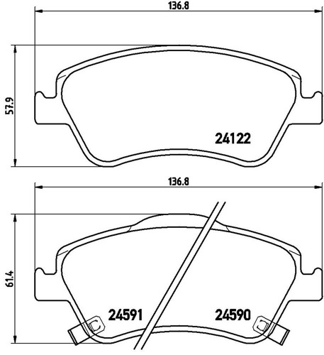 Balatas Delanteras Low Metal Toyota Auris 1.6 09-09 Brembo Foto 2