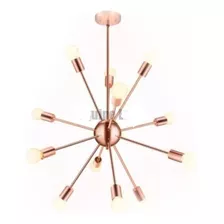 Lustre Pendente Sputnik Atomo Rose Gold Com 12 Soquetes E27