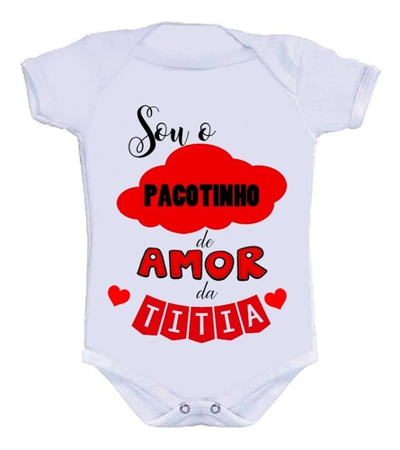 Body Bebê Personalizado Divertido Pacotinho De Amor Titia