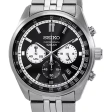 Reloj Seiko Gmt Cuarzo Crono Negro Blanco