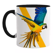 Caneca Personalizada Porcelana Papagaio Pássaro + Caixinha