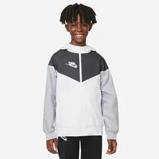 Campera Para Niño Nike Sportswear Windrunner Blanca