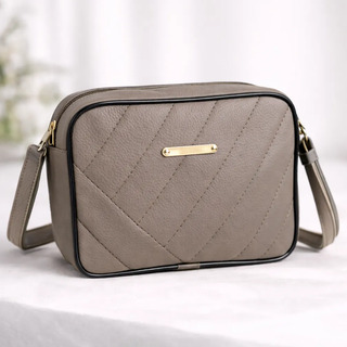 Bolsa Transversal Cinza Compacta Dia A Dia Tamanho Grande Fe