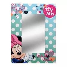 Espelho Minnie Mickey Mouse Poá Tiffany 40x30cm Disney Cor Da Moldura Azul-turquesa
