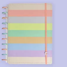 Caderno Inteligente G+ Linhas Brancas Tons Pastel Arco-íris