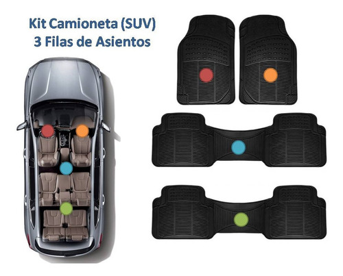 Kit Tapetes 3 Filas Acura Mdx 2014 Rubber Black Original Foto 2