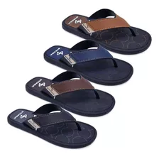 4 Pares Chinelo Sandália Masculino Borracha Tira Larga K110