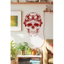 Calavera Biker Craneo Vinil Decorativo Casa Negocio 