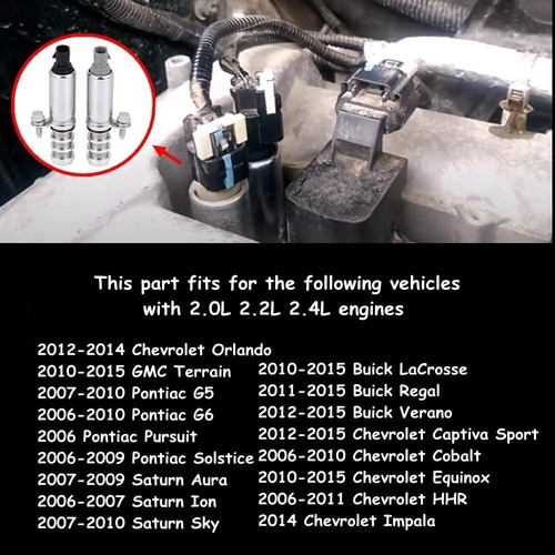 1 Par Vlvula Solenoide De Admisin Escape Para Buick Chevy Foto 2