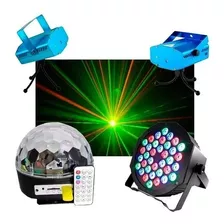 Set 2 Laser Multipuntos + Proton 36leds +esfera Led Premium