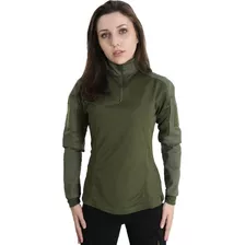 Blusa Militar Combat Shirt Feminina Bélica - Verde