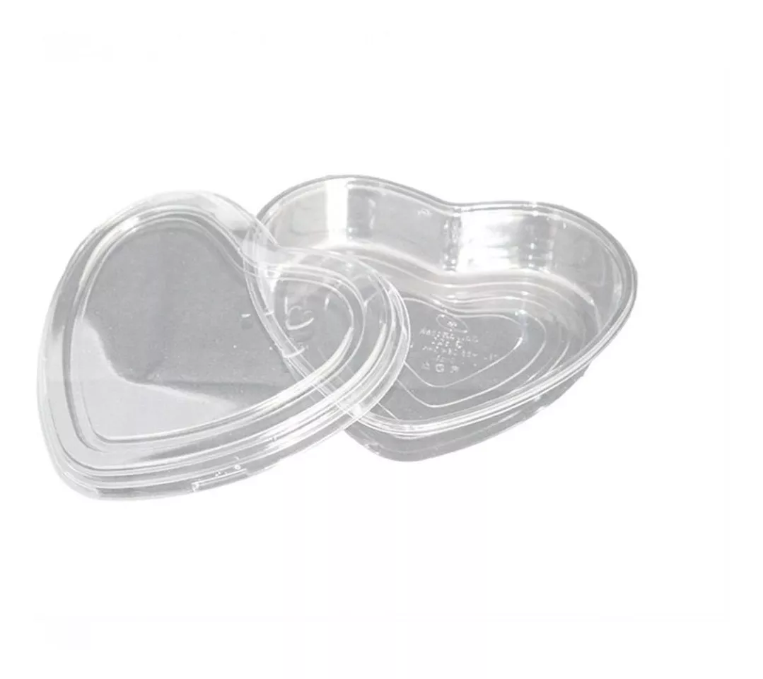 100 Embalagem Plástico Transparente Coração G620 Bombom Amor