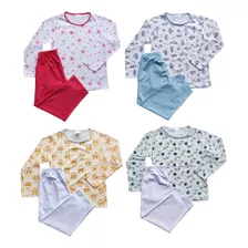 Kit 02 Pijamas Infantil Menina Pijama Manga Longa