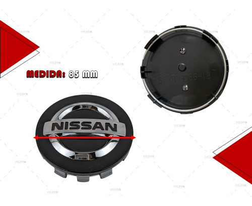 Kit De 4 Centros De Rin Nissan Titan 2005-2021 85 Mm Negro Foto 3