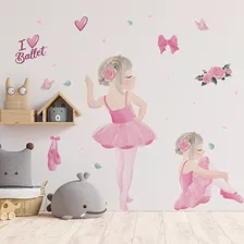 Adesivo De Parede Decorativo Infantil Bailarina Love Ballet