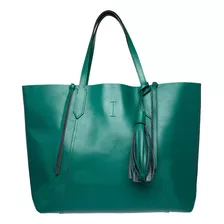 Bolsa Tote Verde Mujer Bolso Amarillo De Piel Moda Orignal 