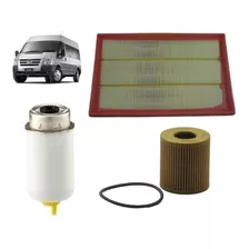 Kit Filtro Óleo / Ar / Combustível Ford Transit 2.4 Até 2011