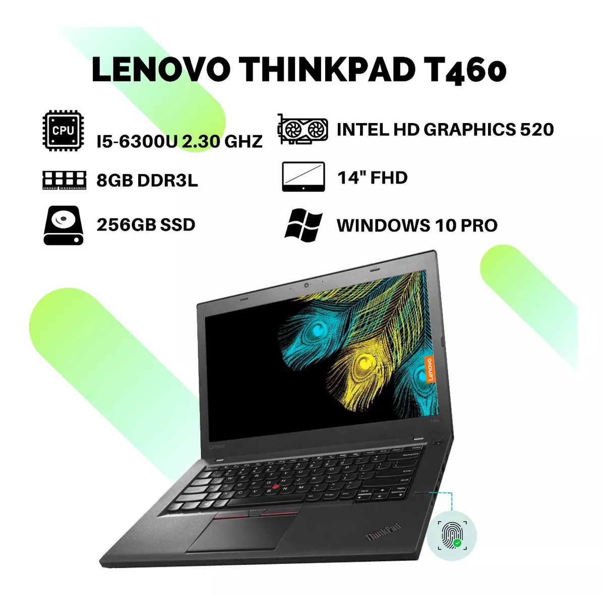 Laptop Lenovo Thinkpad T460 I5 6ta Gen 8gb Ram 256gb Ssd
