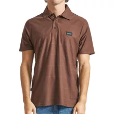 Camisa Hurley Polo Lines Sm24 Masculina Marrom