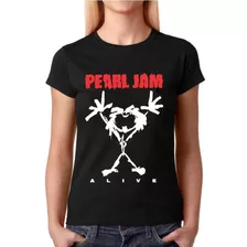 Camiseta Feminina Bandas Rock - Pearl Jam - 100% Algodão