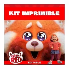 Kit Imprimible Turning Red 100% Editable