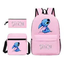 Mochila Infantil Disney Stitch, Estojo De Lápis, Conjunto De