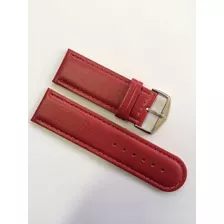 Pulseira Para Relogio Em Couro Legitimo 26 Mm Vermelho