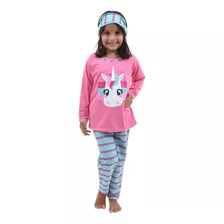 Pijama Longo Inverno Bichos Criança Com Máscara De Dormir