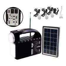 Kit Solar Portátil+panel Solar+3 Focos+radio Fm/ Cafini