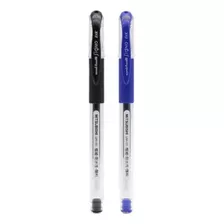 Kit 02 Caneta Gel Uni Ball Signo Dx 0.38mm Azul E Preto