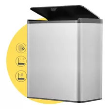 Lixeira Dupla De Inox 40l Tampa Touch Cozinha Design Moderno