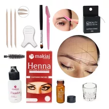 Kit Para Diseño Y Perfilado De Cejas Con Henna Hilo Mapping