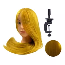 Cabeça De Treino Cabelo Orgânico P/cortes Penteados +suporte