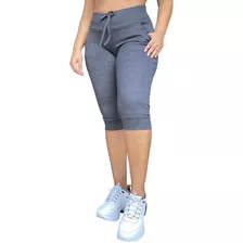 Calça Corsário Feminina Cintura Alta Com Elastano Jogger