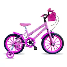 Bicicleta Infantil Princesa Aro 16 Bella Com Cesta Feminina