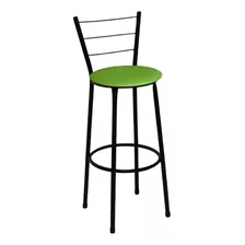 Banqueta Cadeira Média 60cm Para Cozinha Bar Balcão Fortmix Acabamento Da Estrutura Lacado Cor Verde