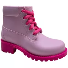 Bota Coturno Infantil Feminino Tratorada Silicone Charmosa