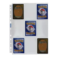 10 Folhas Plástica Fichário Cards Gpk Magic 11 Furos Pokémon