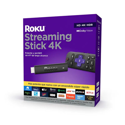 Roku Streaming Stick 4k Modelo 3820 Color Negro De Voz
